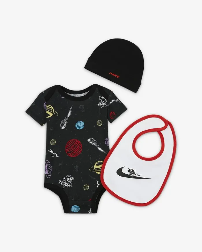 Kids Reach For The Stars 3Piece Bodysuit Set Black Nike Baby and Toddler 03 Years Kids Reach For The Stars 3Piece Bodysuit Set Black Nike Baby and Toddler 03 Years