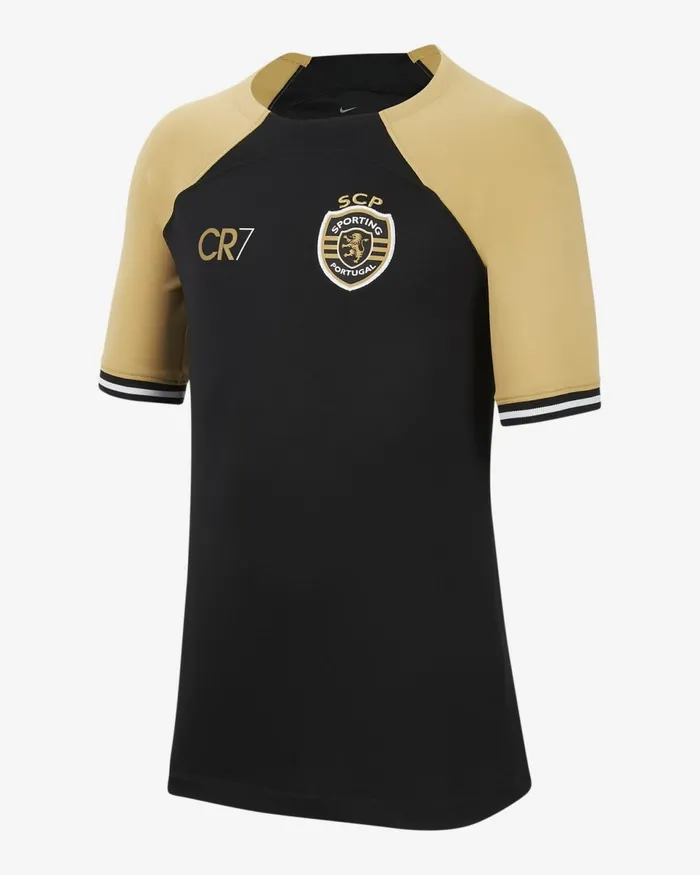 Kids Sporting Cp X Cr7 202324 Stadium Blackjersey Goldjersey Gold Nike Tops And TShirts Kids Sporting Cp X Cr7 202324 Stadium Blackjersey Goldjersey Gold Nike Tops And TShirts
