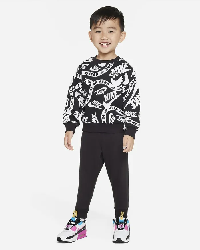 Kids Sportswear Club Printed Set Black Nike Baby and Toddler 03 Years