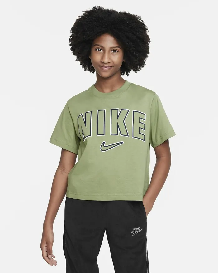 Kids Sportswear Oil Green Nike Tops And TShirts