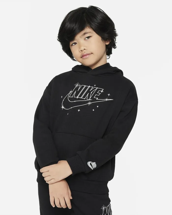 Kids Sportswear Shine Fleece Pullover Hoodie Black Nike Hoodies And Sweatshirts