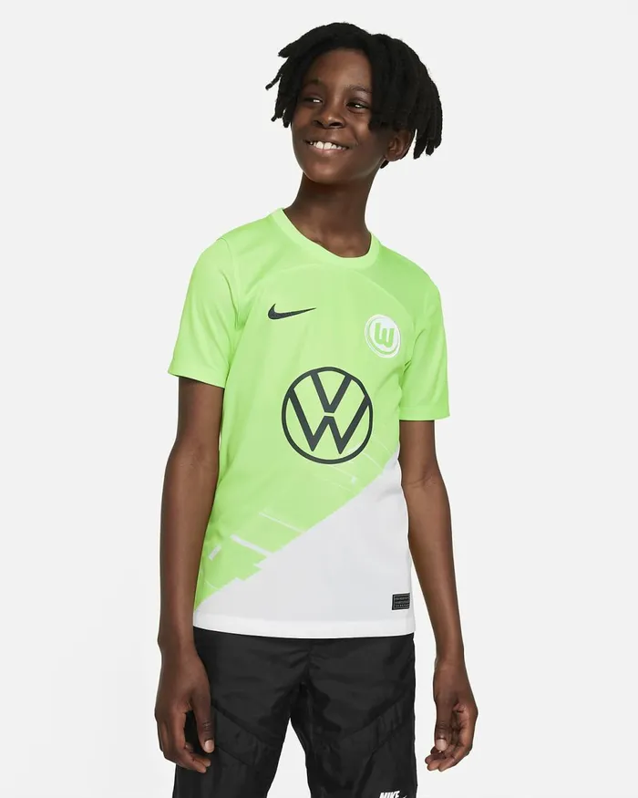 Kids Vfl Wolfsburg 202324 Stadium Home Sub Limeanthracite Nike Tops And TShirts Kids Vfl Wolfsburg 202324 Stadium Home Sub Limeanthracite Nike Tops And TShirts