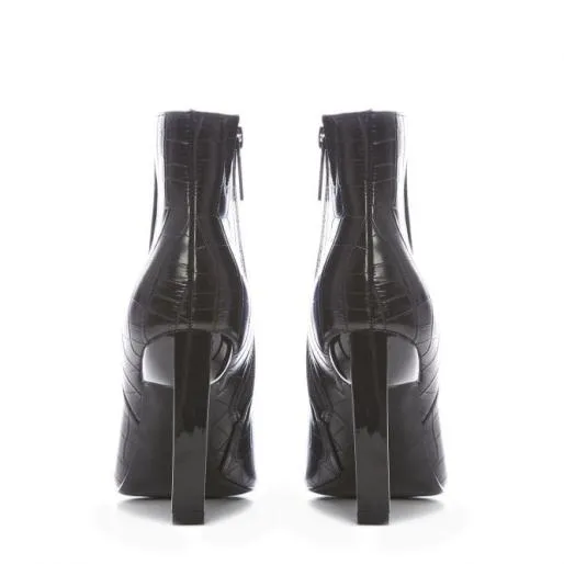 Kinella Black Patent Mocc Croc Women Moda In Pelle Ankle Boots Kinella Black Patent Mocc Croc Women Moda In Pelle Ankle Boots