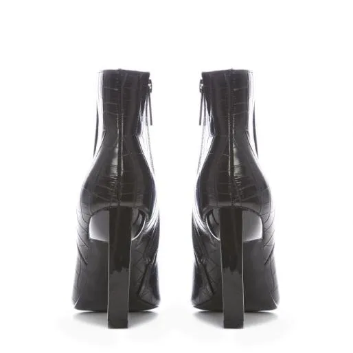 Kinella Black Patent Mocc Croc Women Moda In Pelle Ankle Boots Kinella Black Patent Mocc Croc Women Moda In Pelle Ankle Boots