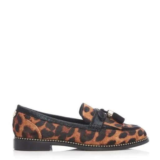 Kinsley W Leopard Leopard Pony Women Moda In Pelle Flat And Ballerina Shoes