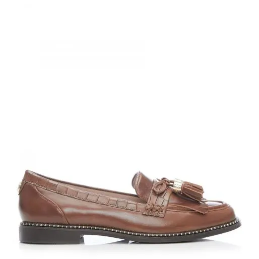 Kinsley W Tan Leather Women Moda In Pelle Flat And Ballerina Shoes