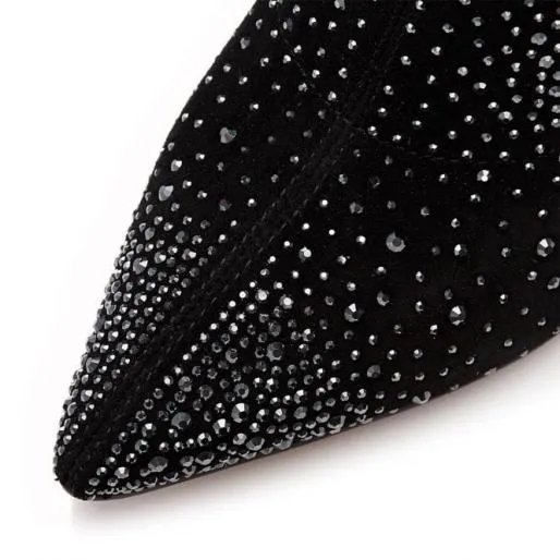 Kora Black Suede Women Moda In Pelle Ankle Boots