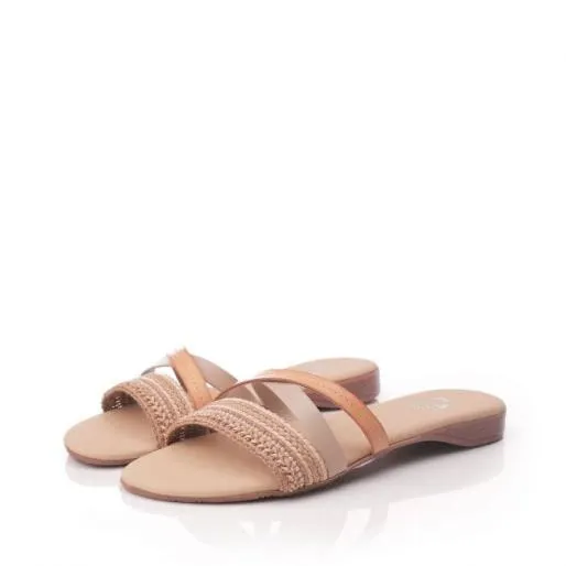 Lagoona Beige Leather Women Moda In Pelle Flat Sandals Lagoona Beige Leather Women Moda In Pelle Flat Sandals