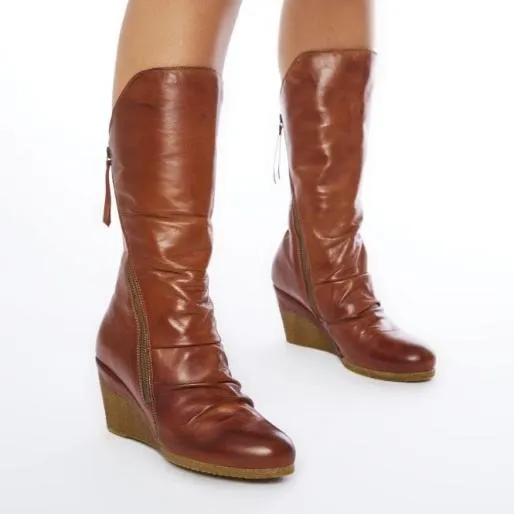 Lamilla Tan Leather Women Moda In Pelle Leather Boots Lamilla Tan Leather Women Moda In Pelle Leather Boots