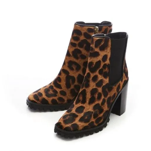 Lexiie Leopard Leopard Pony Women Moda In Pelle Ankle Boots Lexiie Leopard Leopard Pony Women Moda In Pelle Ankle Boots