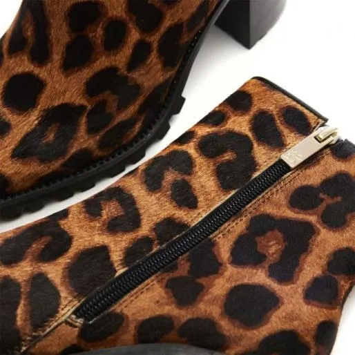 Lexiie Leopard Leopard Pony Women Moda In Pelle Ankle Boots Lexiie Leopard Leopard Pony Women Moda In Pelle Ankle Boots