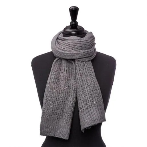 Lexiscarf Grey Fabric Women Moda In Pelle Scarves