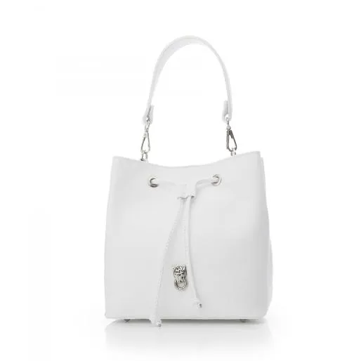 Lilah Bag White Leather Women Moda In Pelle Shoulder Bags