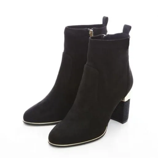 Lorita Black Alcantara Women Moda In Pelle Ankle Boots Lorita Black Alcantara Women Moda In Pelle Ankle Boots
