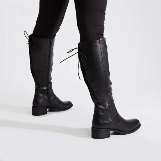 Lucura Black Leather Women Moda In Pelle Knee High Boots Lucura Black Leather Women Moda In Pelle Knee High Boots