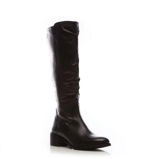 Lucura Black Leather Women Moda In Pelle Knee High Boots Lucura Black Leather Women Moda In Pelle Knee High Boots