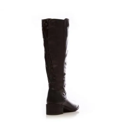 Lucura Black Leather Women Moda In Pelle Knee High Boots Lucura Black Leather Women Moda In Pelle Knee High Boots