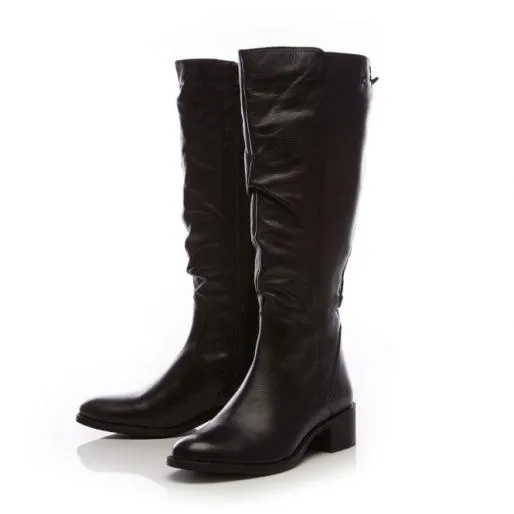 Lucura Black Leather Women Moda In Pelle Knee High Boots Lucura Black Leather Women Moda In Pelle Knee High Boots