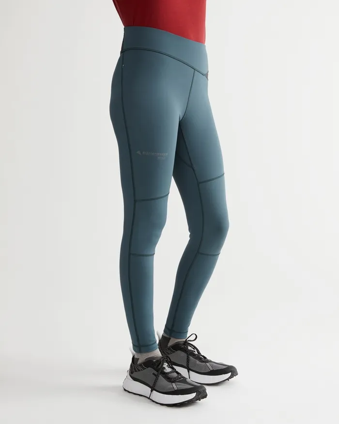 Mne Compression Tights Dark Deep Sea Women Klttermusen Pants