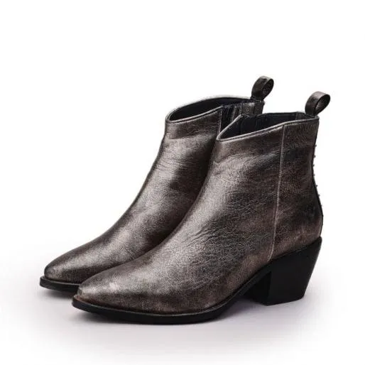 Maevie Pewter Leather Women Moda In Pelle Leather Boots Maevie Pewter Leather Women Moda In Pelle Leather Boots