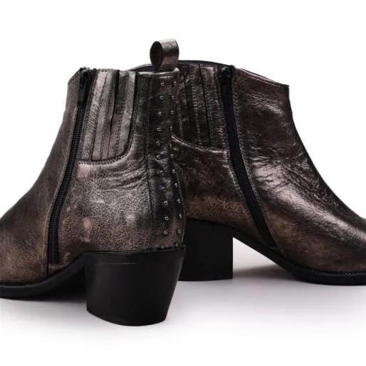 Maevie Pewter Leather Women Moda In Pelle Leather Boots Maevie Pewter Leather Women Moda In Pelle Leather Boots