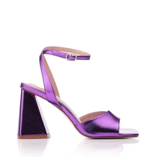 Maizie Purple Porvair Women Moda In Pelle Heeled Sandals