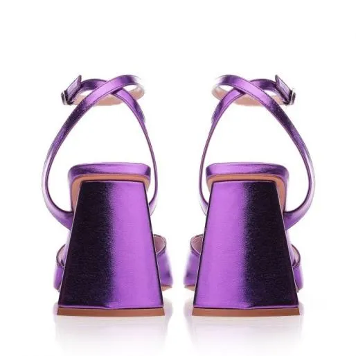 Maizie Purple Porvair Women Moda In Pelle Heeled Sandals Maizie Purple Porvair Women Moda In Pelle Heeled Sandals
