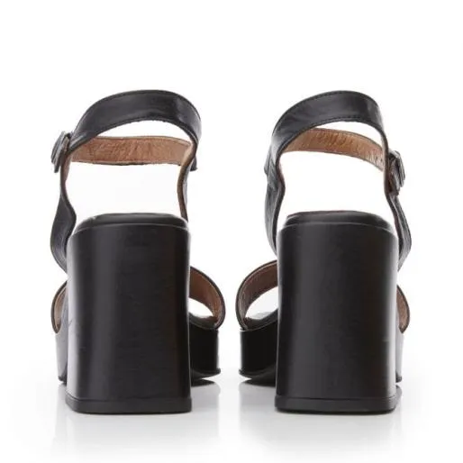Marciana Black Leather Women Moda In Pelle Heeled Sandals Marciana Black Leather Women Moda In Pelle Heeled Sandals