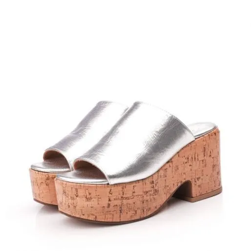 Marrina Silver Leather Women Moda In Pelle Heeled Sandals Marrina Silver Leather Women Moda In Pelle Heeled Sandals