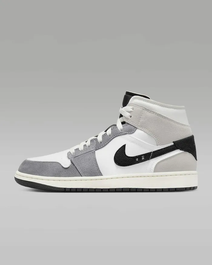 Men Air Jordan 1 Mid Se Craft Cement Greywhitetech Greyblack Nike Lifestyle