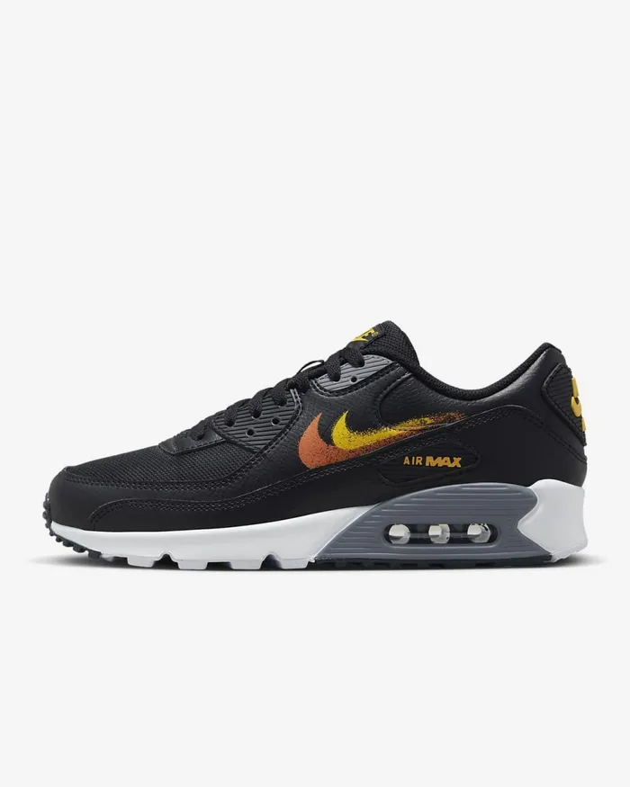 Men Air Max 90 Blackuniversity Goldwhitesafety Orange Nike Lifestyle