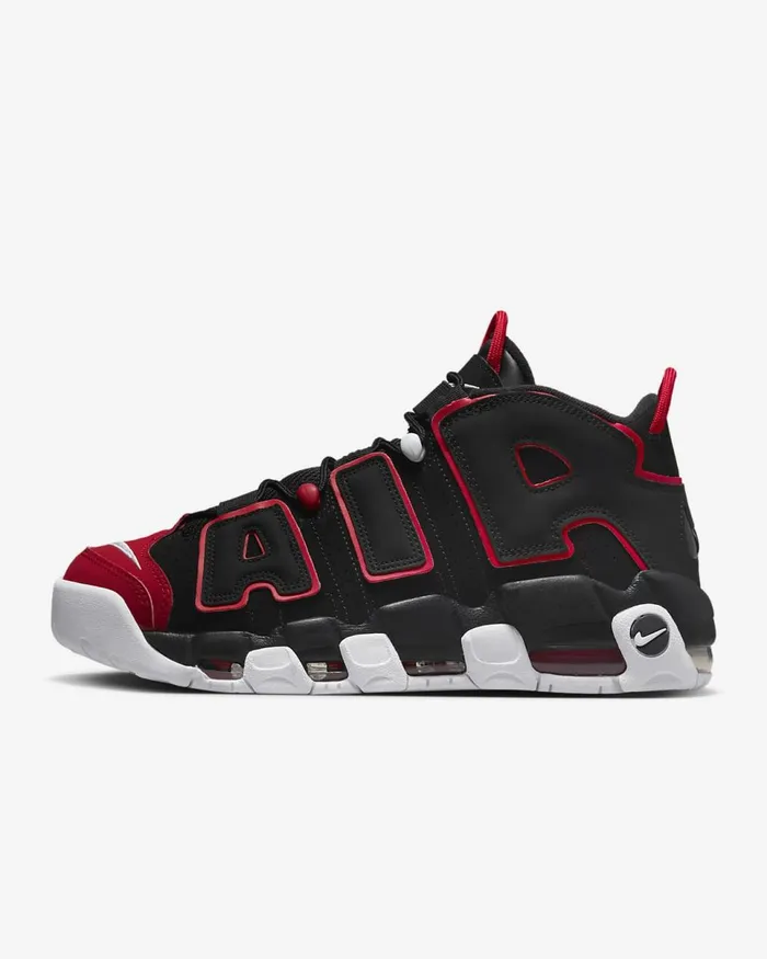Men Air More Uptempo 03996 Blackuniversity Redwhiteblack Nike Lifestyle