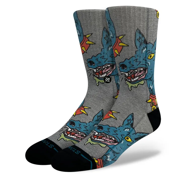 Men Ankle Biter Poly Crew Socks Heathergrey Stance Crew