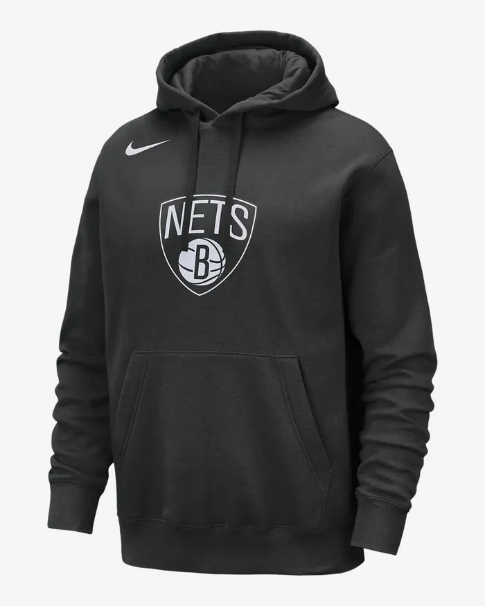 Men Brooklyn Nets Club Black Nike Hoodies And Sweatshirts