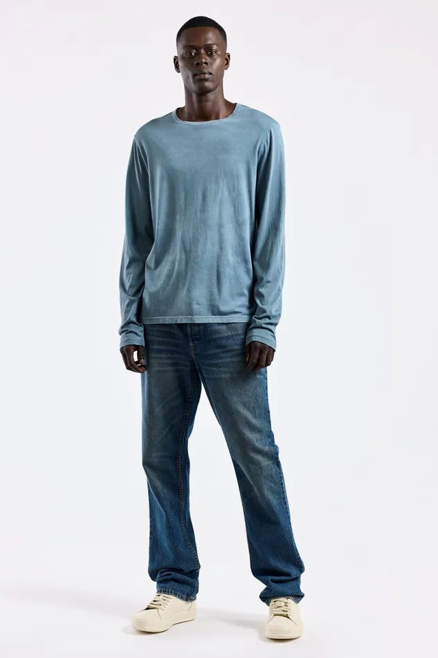 Men Classic Crew Long Sleeve Shirt Vintage Azul COTTON CITIZEN Shirts