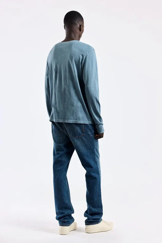 Men Classic Crew Long Sleeve Shirt Vintage Azul COTTON CITIZEN Shirts
