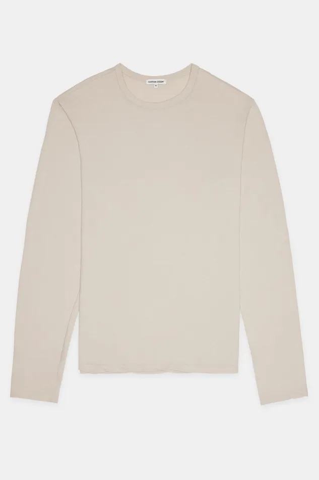 Men Classic Crew Long Sleeve Shirt Vintage White Stone COTTON CITIZEN Shirts