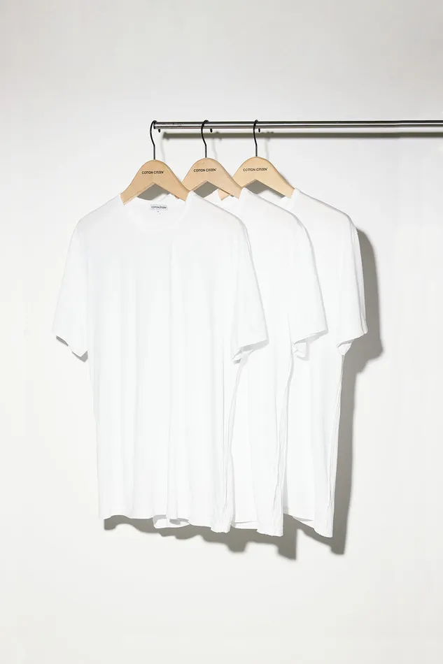 Men Classic Crewneck Tee 3Pack White COTTON CITIZEN 3Packs