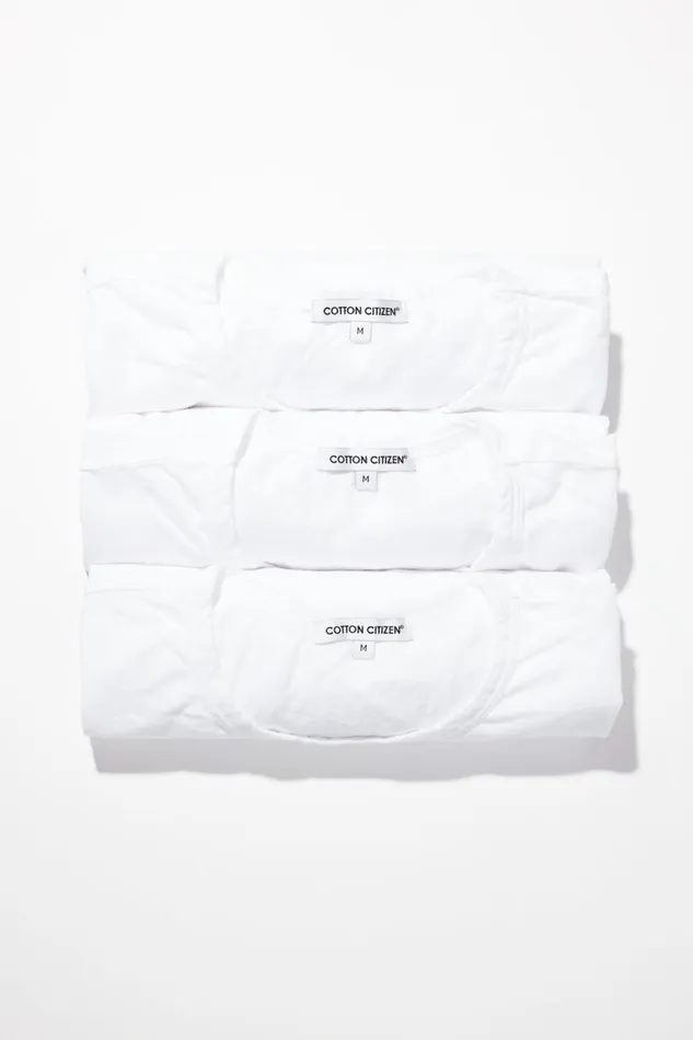 Men Classic Crewneck Tee 3Pack White COTTON CITIZEN 3Packs Men Classic Crewneck Tee 3Pack White COTTON CITIZEN 3Packs
