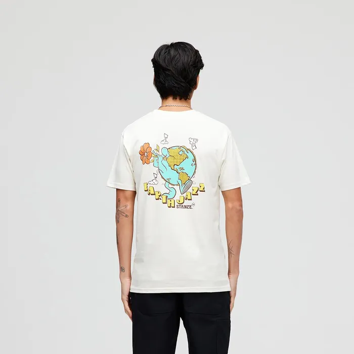 Men Earth Jazz TShirt Vintagewhite Stance Graphics