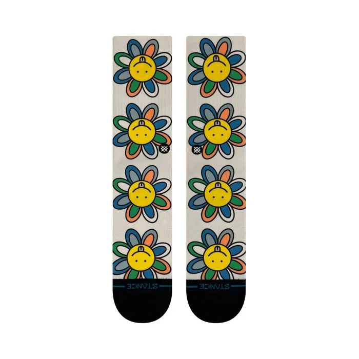 Men Floral Punch Poly Crew Socks Canvas Stance Crew