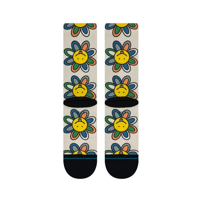 Men Floral Punch Poly Crew Socks Canvas Stance Crew