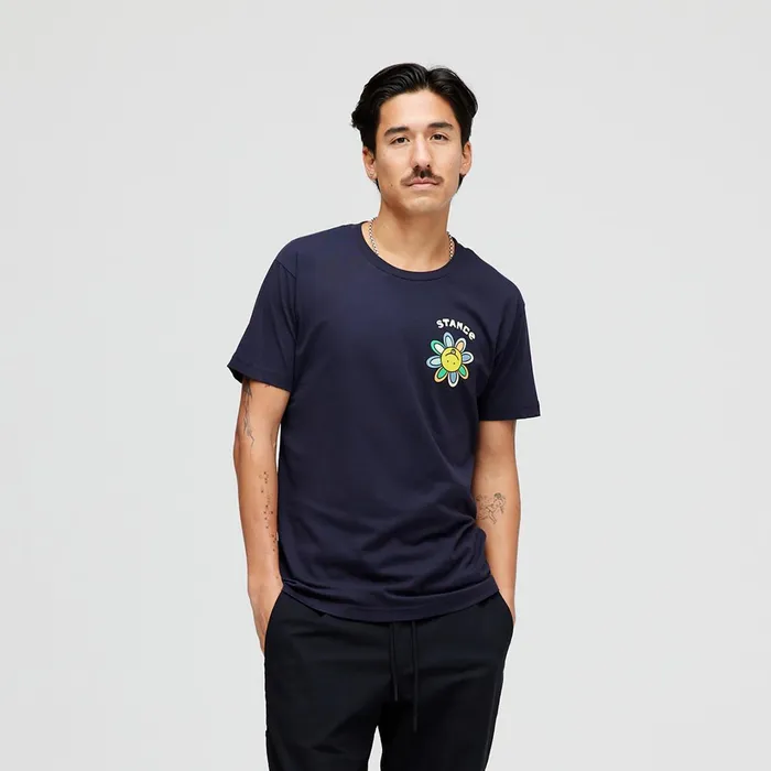 Men Floral Punch TShirt Navy Stance Graphics