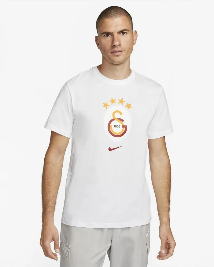 Men Galatasaray Crest Whitepepper Red Nike Tops And TShirts