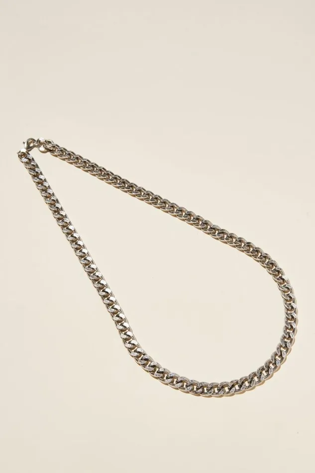 Men Gifting Cotton On Chain Necklace Chainburnished Silver