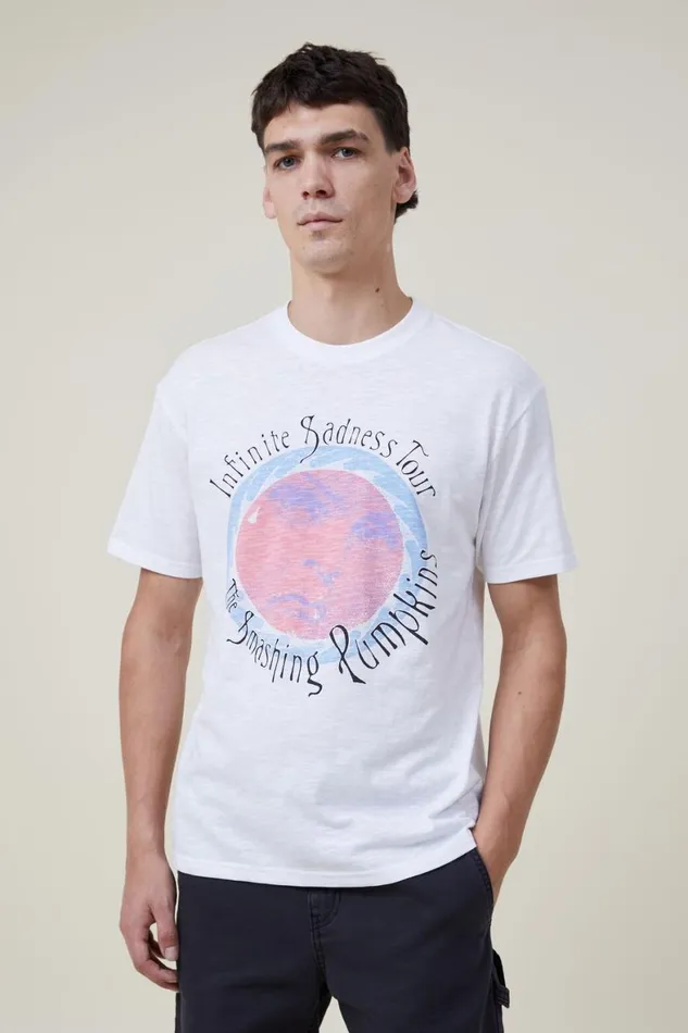 Men Graphic TShirts Cotton On Loose Fit Music TShirt Lcn Mt Whitesmashing Pumpkinsinfinite Sad Men Graphic TShirts Cotton On Loose Fit Music TShirt Lcn Mt Whitesmashing Pumpkinsinfinite Sad