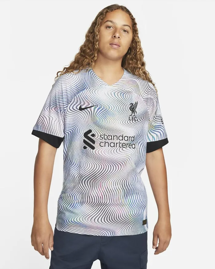 Men Liverpool FC 202223 Match Away Whiteblack Nike Kits And Jerseys