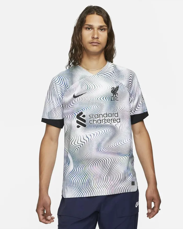 Men Liverpool FC 202223 Stadium Away Whiteblack Nike Tops And TShirts