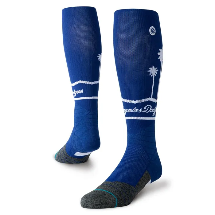Men Los Angeles Dodgers Diamond Pro Sisters OTC Socks Blue Stance Over The Calf