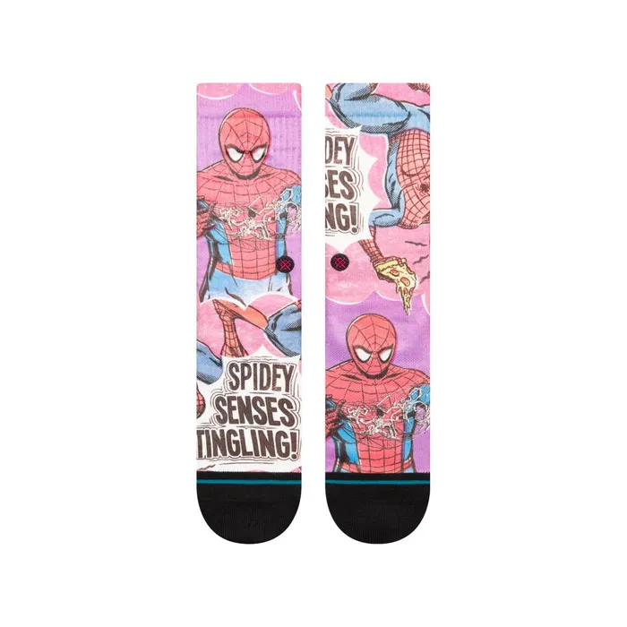Men Marvel X Poly Crew Socks Spidey Senses Stance Crew